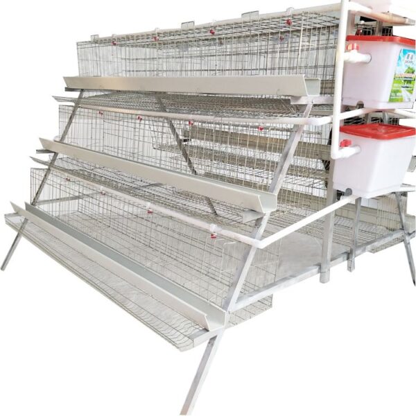 128 Layers Battery Cage - Four Tier Double Side A Shaped